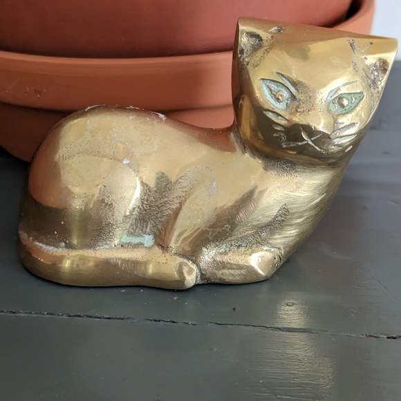 Set of TWO brass cats - Picture 4 of 8